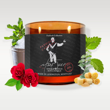 Mint Julep Paddock Collection Candle with sugarcane and winning roses