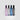 Four rectangular perfume travel spray bottles standing upright on a light gray background. From left to right, the bottles are adore in translucent pink, leather noir in clear with white lettering, trackside in blue, and rickhouse in dark gray/black.