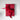 red gift box en rouge with a bow on a light gray background